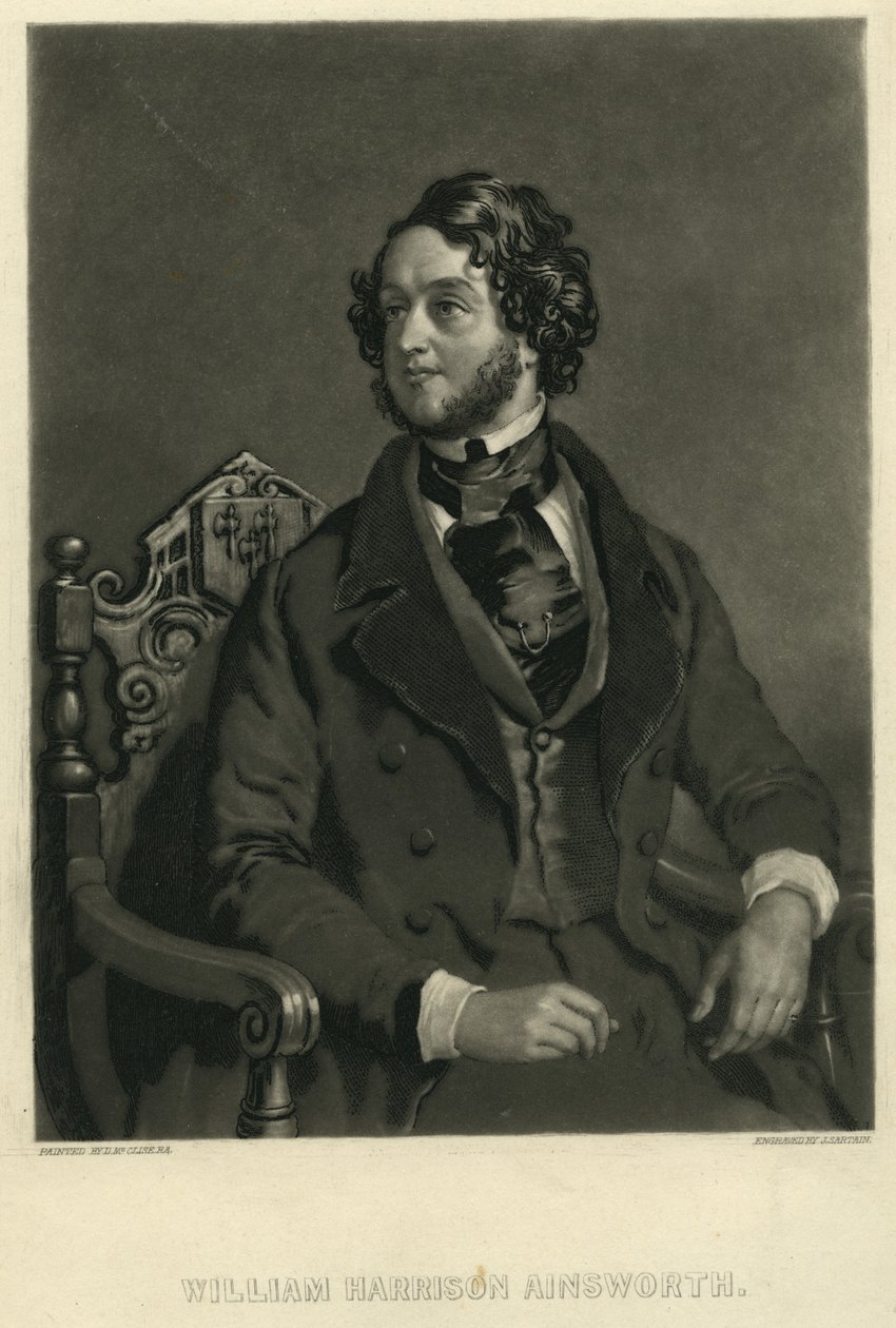 William Harrison Ainsworth, c.1841 (mezzotinta) autorstwa D McClise