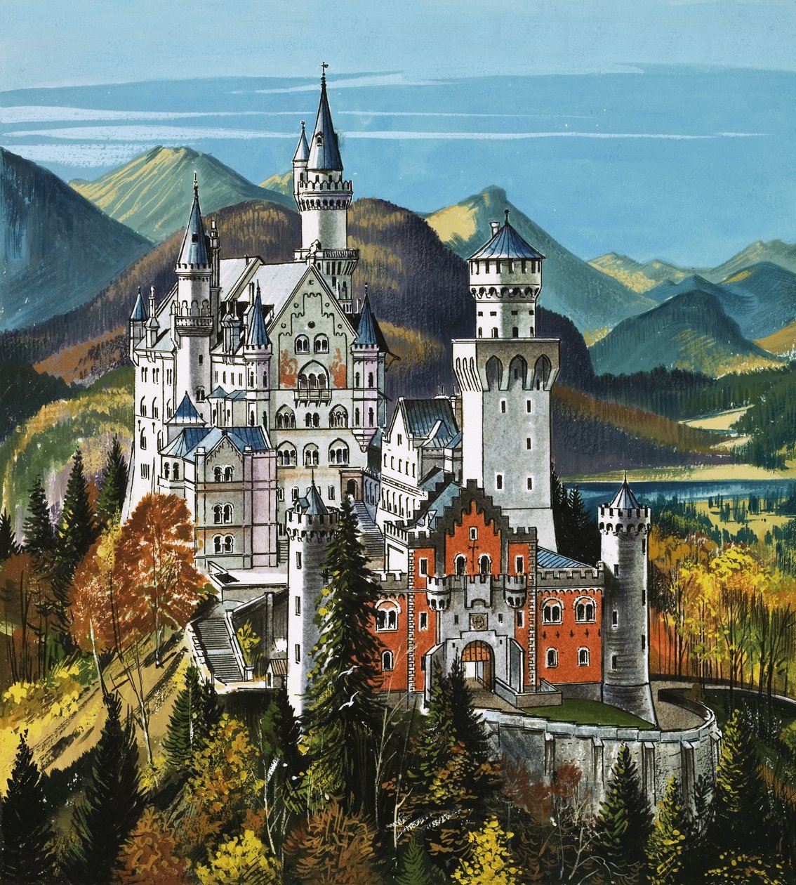 Zamek Neuschwanstein autorstwa Dan Escott