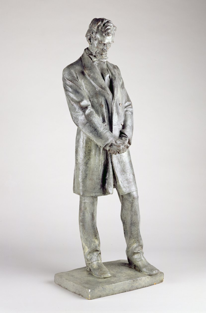 Abraham Lincoln (1809-65), 1911 (tynk brązowany) autorstwa Daniel Chester French