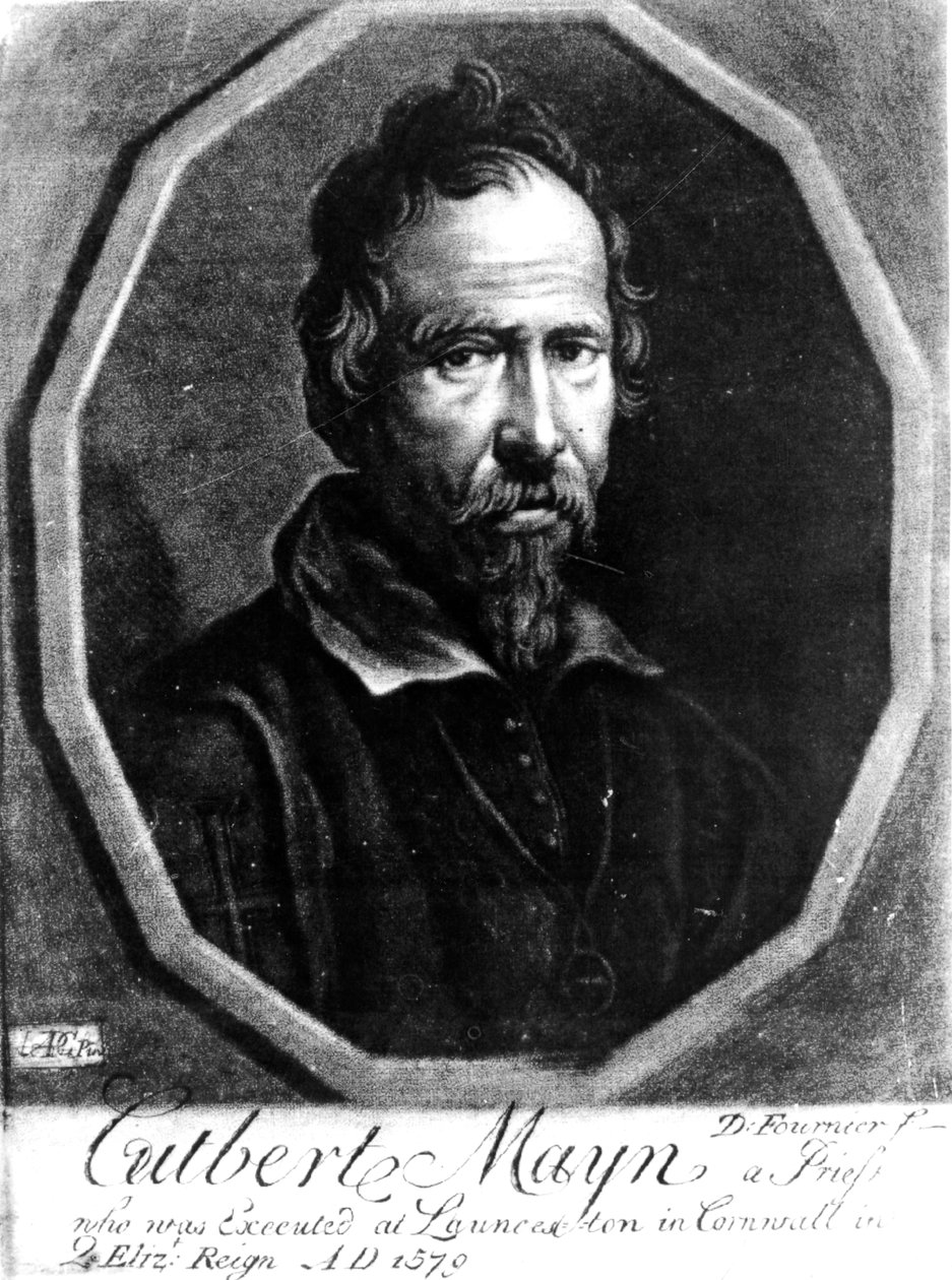Św. Cuthbert Mayne (mezzotinta) autorstwa Daniel Fournier