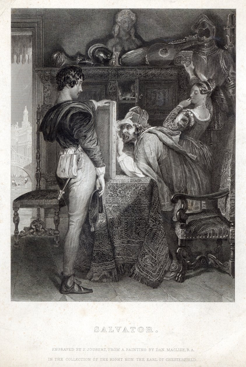 Salvator, rytowany przez Ferdynanda Jeana Jouberta (1810-84) autorstwa Daniel Maclise