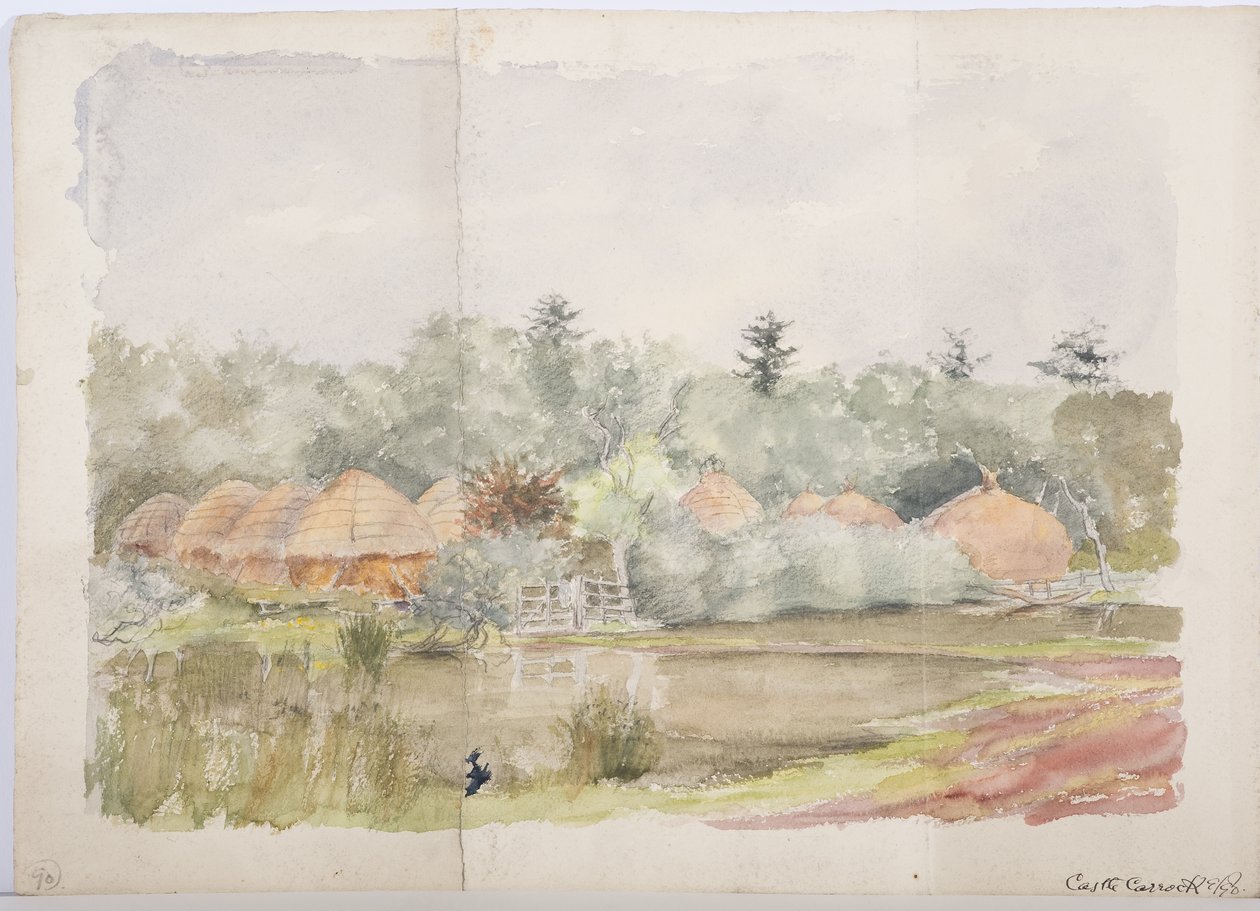 Castle Carrock, 1898 (ołówek i wc na papierze) autorstwa Daniel Oliver