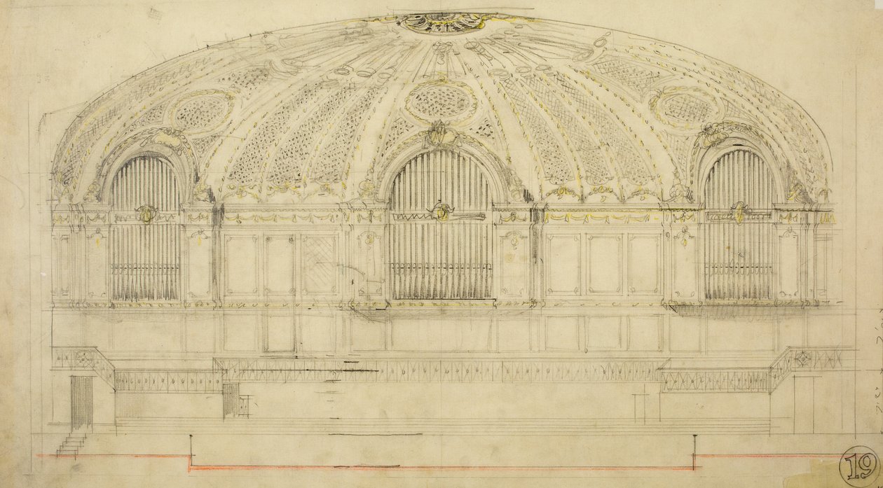 Orchestra Hall, Chicago, Illinois, sekcja, 1904. autorstwa Daniel Burnham