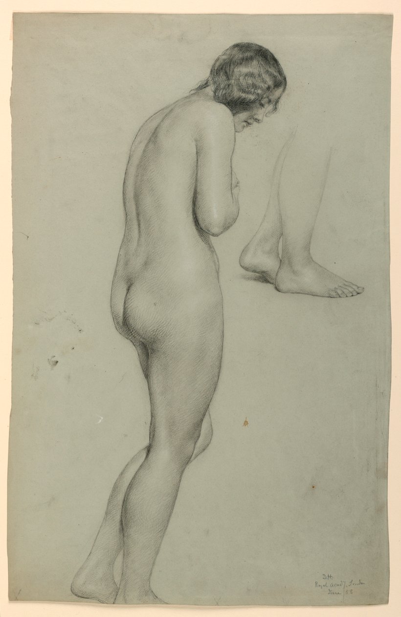 Rysunek, akt kobiecy, 1858 autorstwa Daniel Huntington