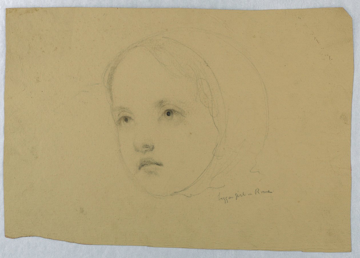 Rysunek, głowa dziecka, 1843 r. autorstwa Daniel Huntington
