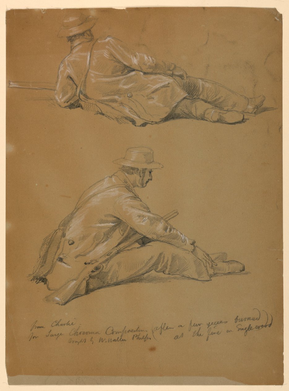 Rysunek, Dwa studia artysty, 1864 r. autorstwa Daniel Huntington