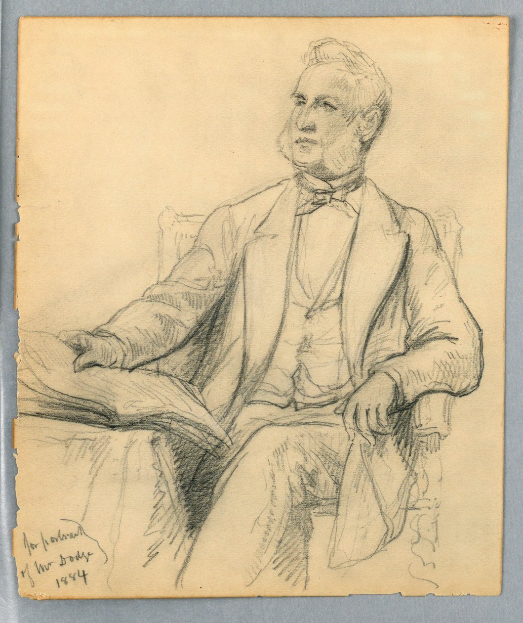 Rysunek, William E. Dodge w pozycji siedzącej, 1884 r. autorstwa Daniel Huntington