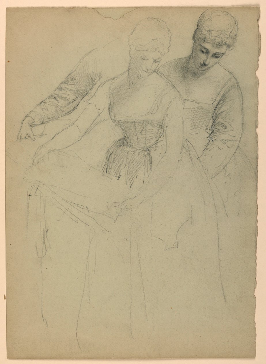 Rysunek, stojąca kobieta, oddzielnie, 1860 r. autorstwa Daniel Huntington