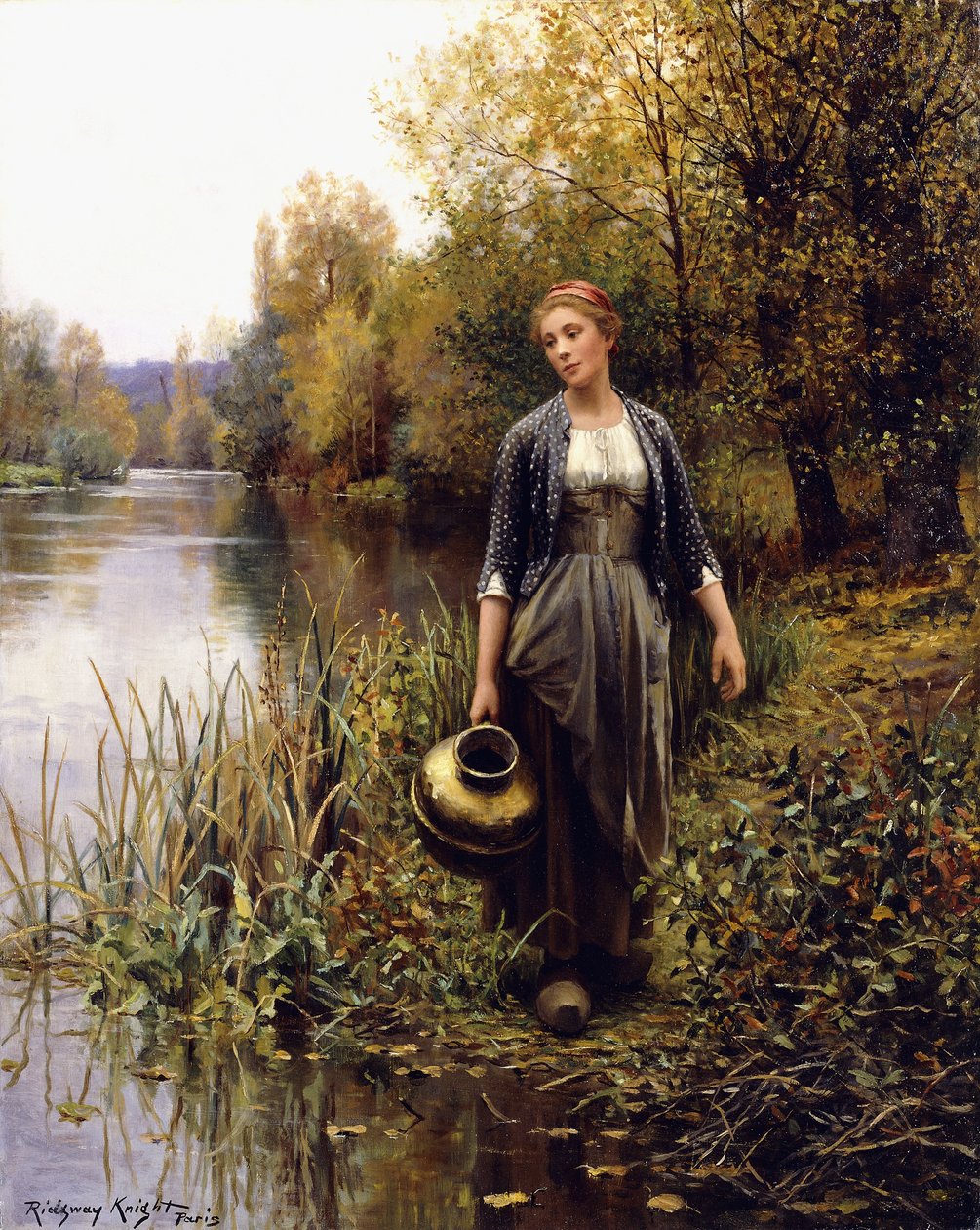 Na brzegu wody, autorstwa Daniel Ridgway Knight