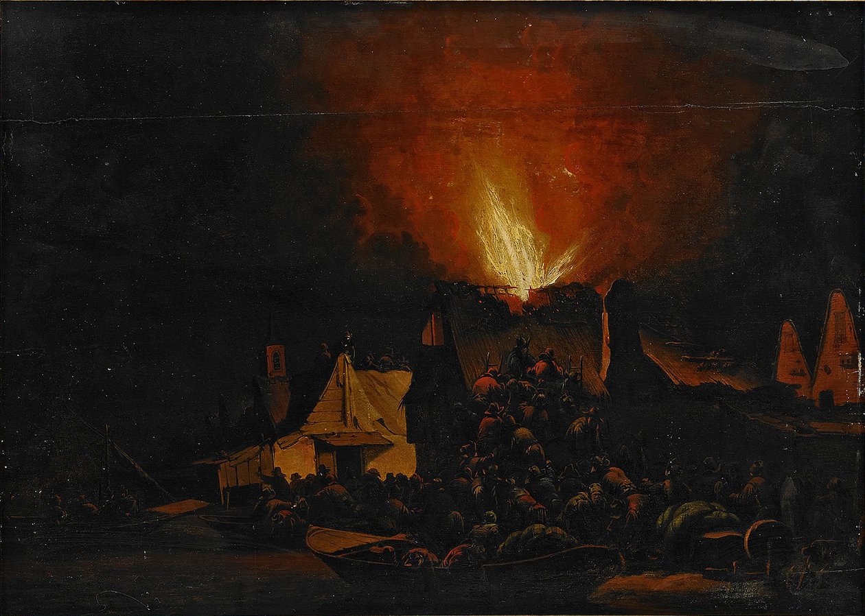 Nocny ogień, 1660 autorstwa Daniel Vosmaer
