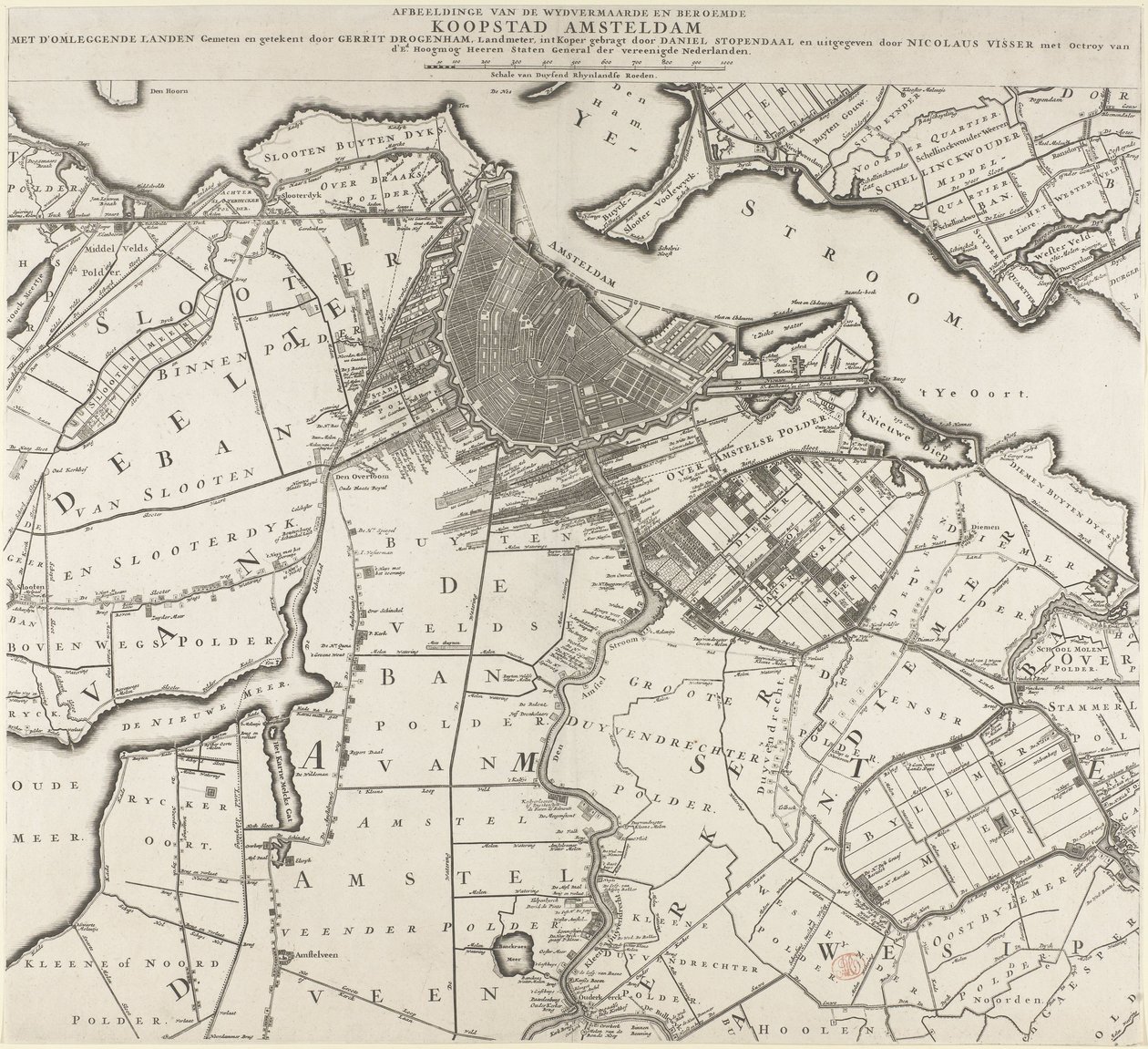 Mapa Amsterdamu i okolic autorstwa Daniël Stopendael