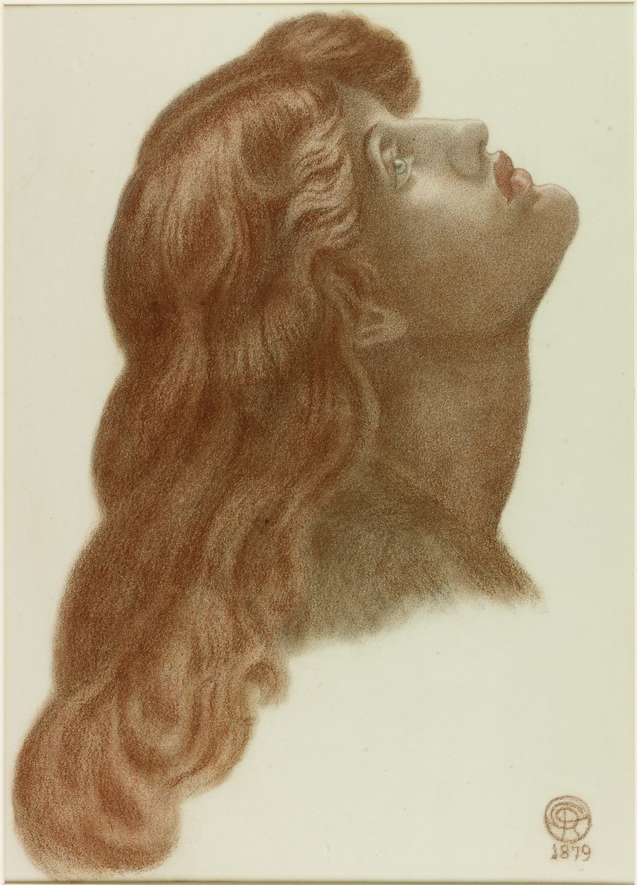 Studium według „Astarte Syriaca” (kreda na papierze) autorstwa Dante Gabriel Charles Rossetti