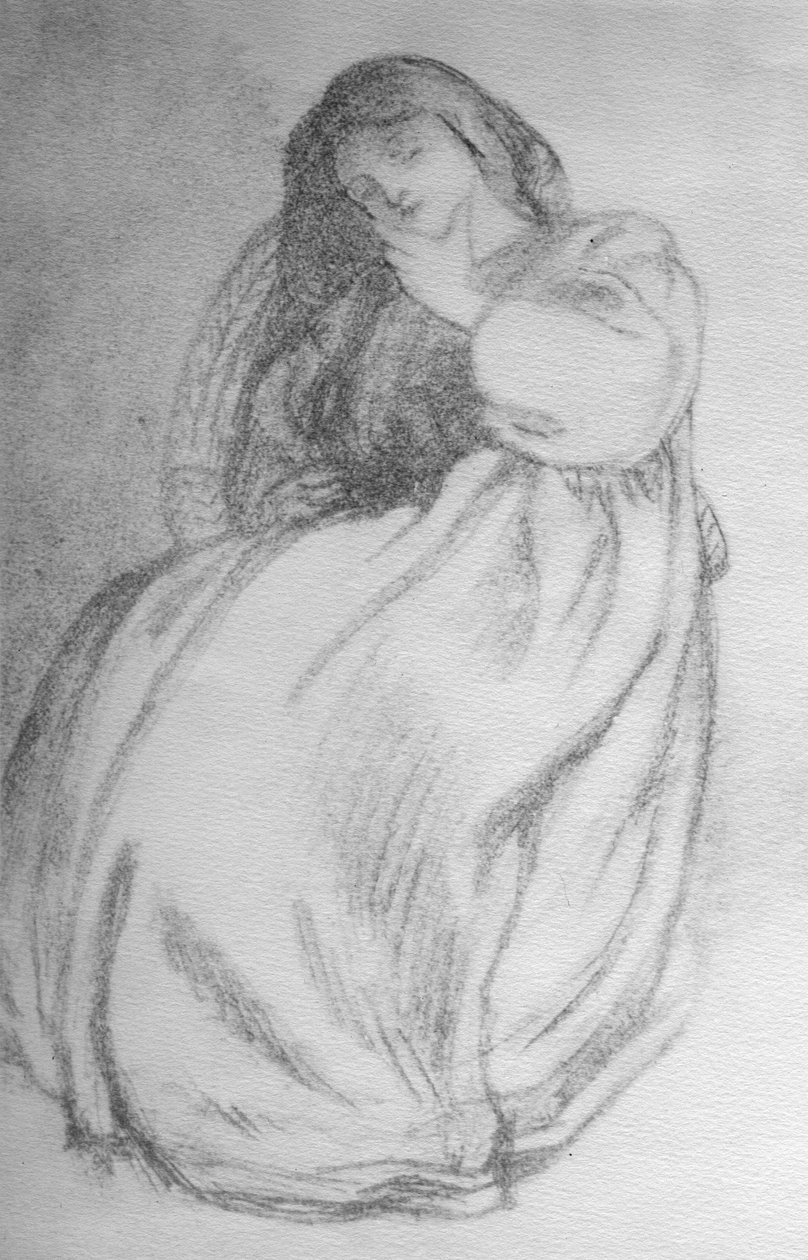 Элизабет Сиддал, 1853 он (цаасан дээрх бал чулуу)поли autorstwa Dante Gabriel Charles Rossetti