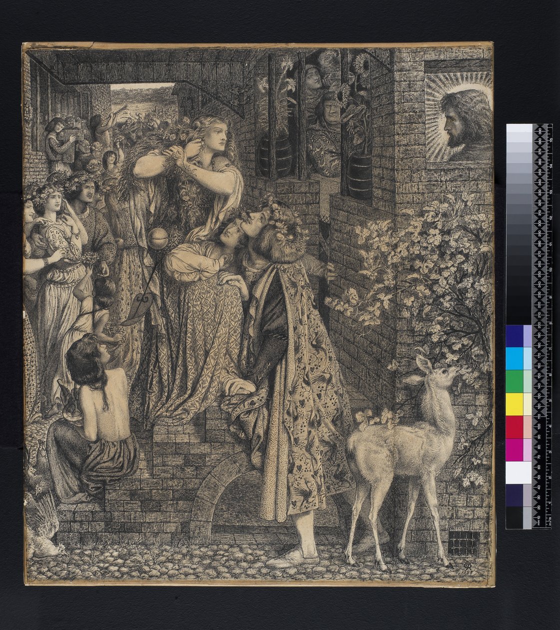 Maria Magdalena u drzwi Szymona faryzeusza, 1853-9 (pióro i tusz na papierze) autorstwa Dante Gabriel Charles Rossetti