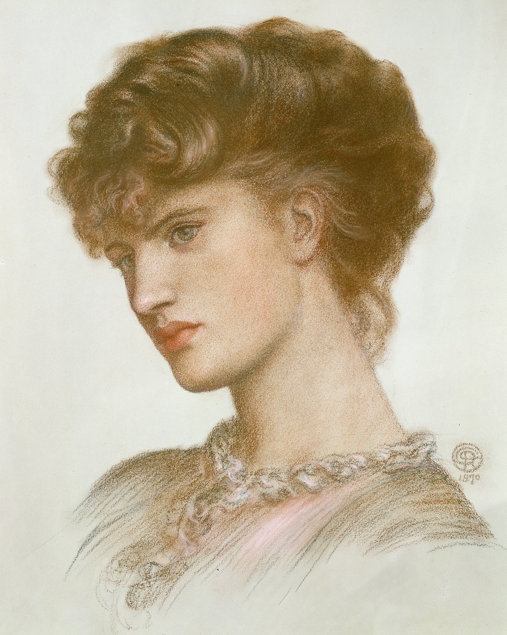 Portret Aglai Coronio (z domu Ionides) 1870 (kreda na papierze) autorstwa Dante Gabriel Charles Rossetti