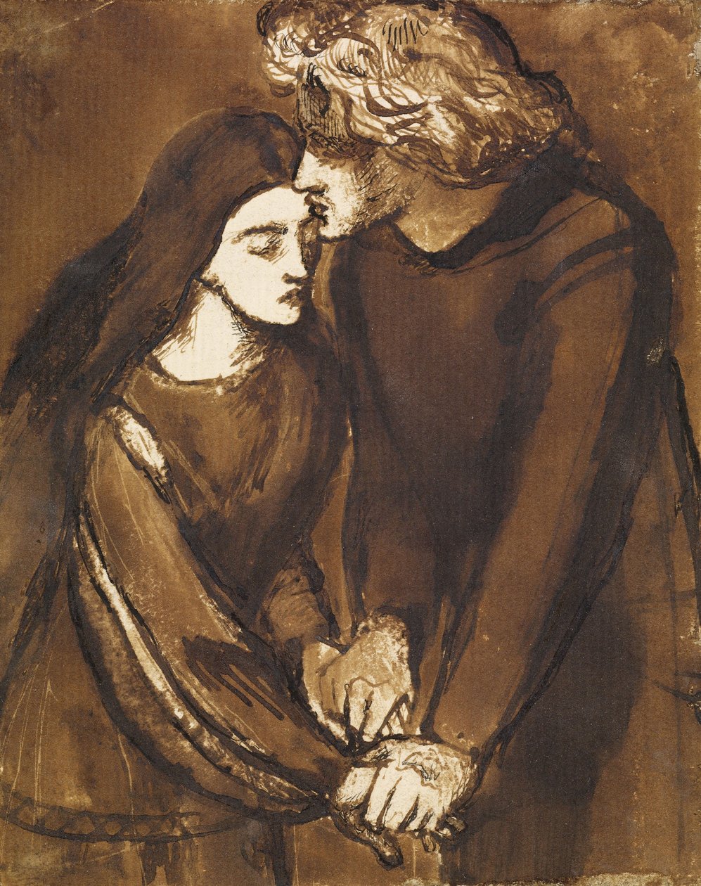 Dwoje kochanków autorstwa Dante Gabriel Charles Rossetti