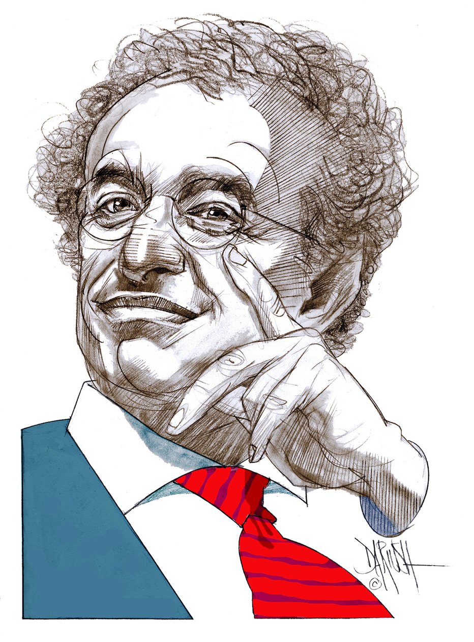 Gad Lerner (cyfrowy rysunek ołówkiem) autorstwa Dariush Radpour
