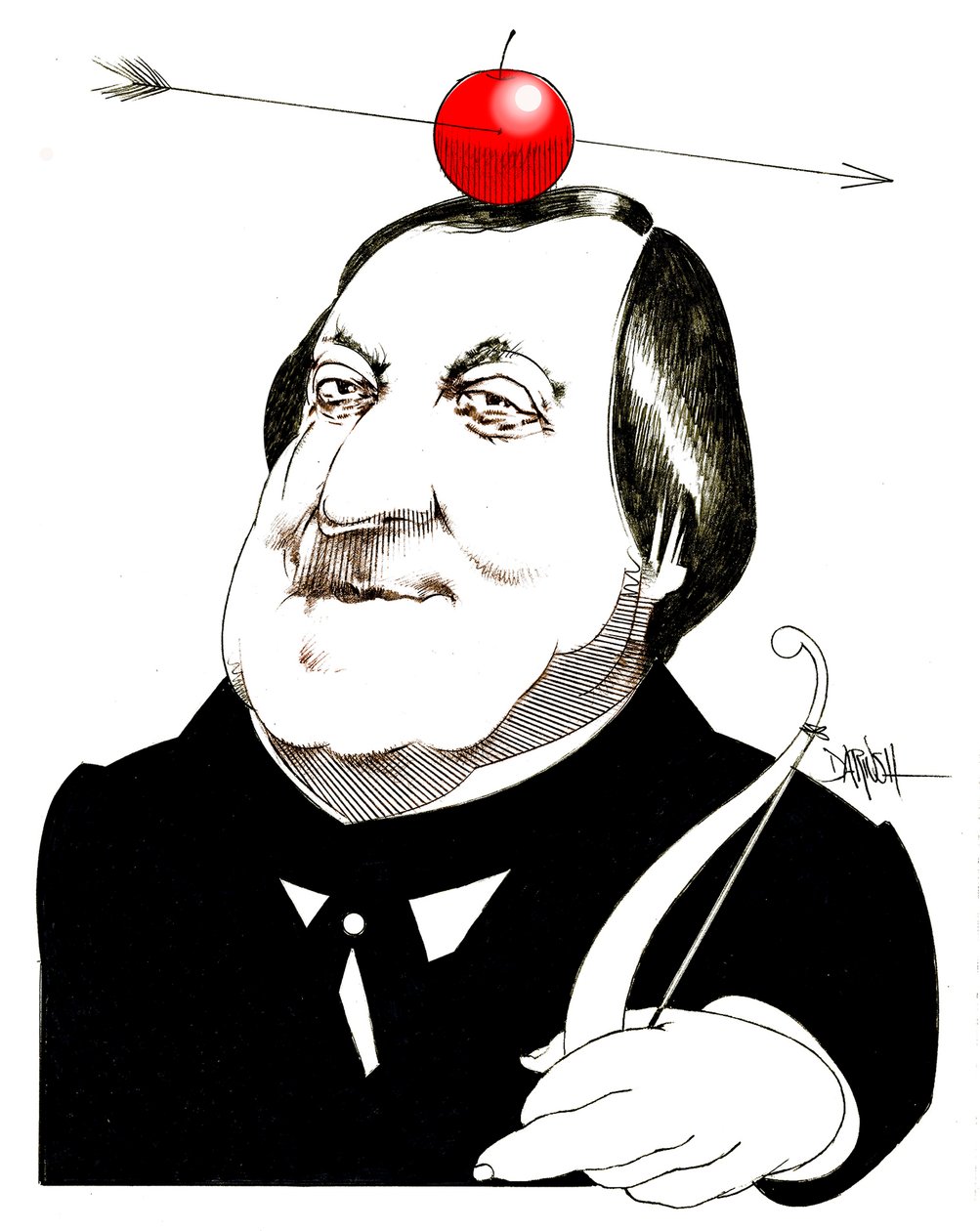 Gioachino Rossini, 2024 (cyfrowy rysunek ołówkiem) autorstwa Dariush Radpour