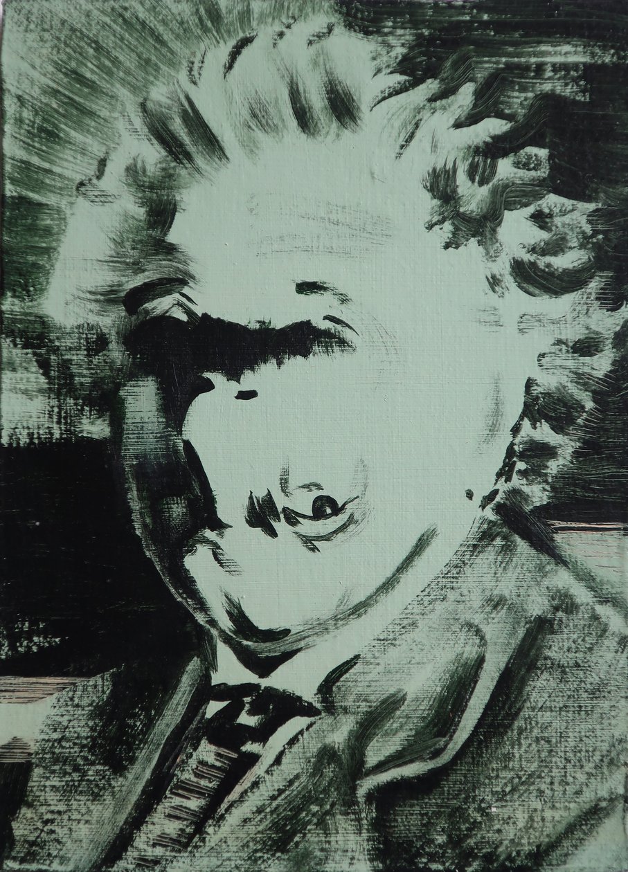 Einstein, 2013 (akryl na płycie) autorstwa Darren Coffield