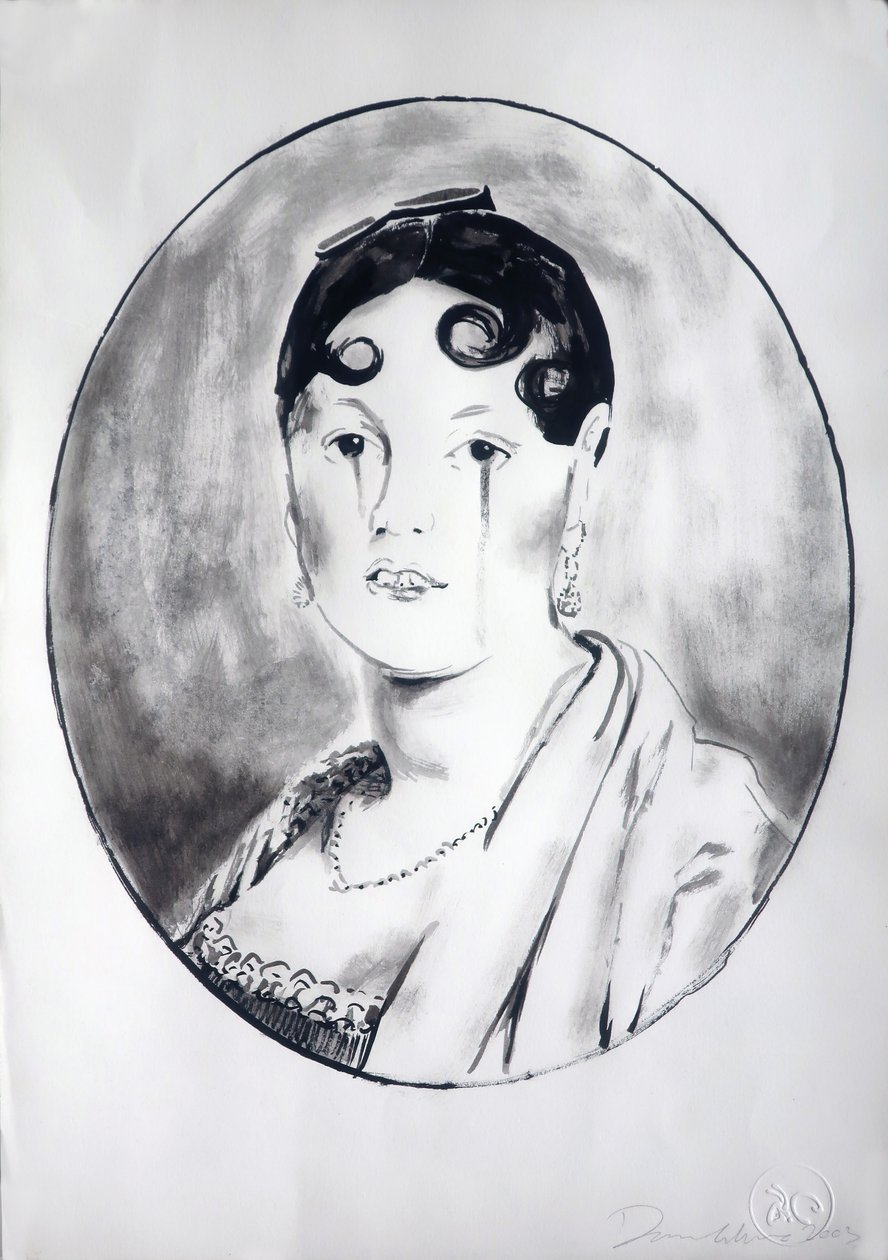 Ingre Girl 3, 2003 (tusz na papierze) autorstwa Darren Coffield