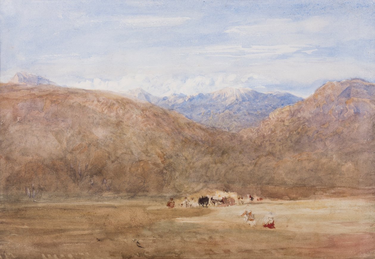 Cader Idris i Mynydd Moel z łąki na Mawwdach koło Dolgellan, ok. 1840 (ołówek i wc na papierze) autorstwa David Cox