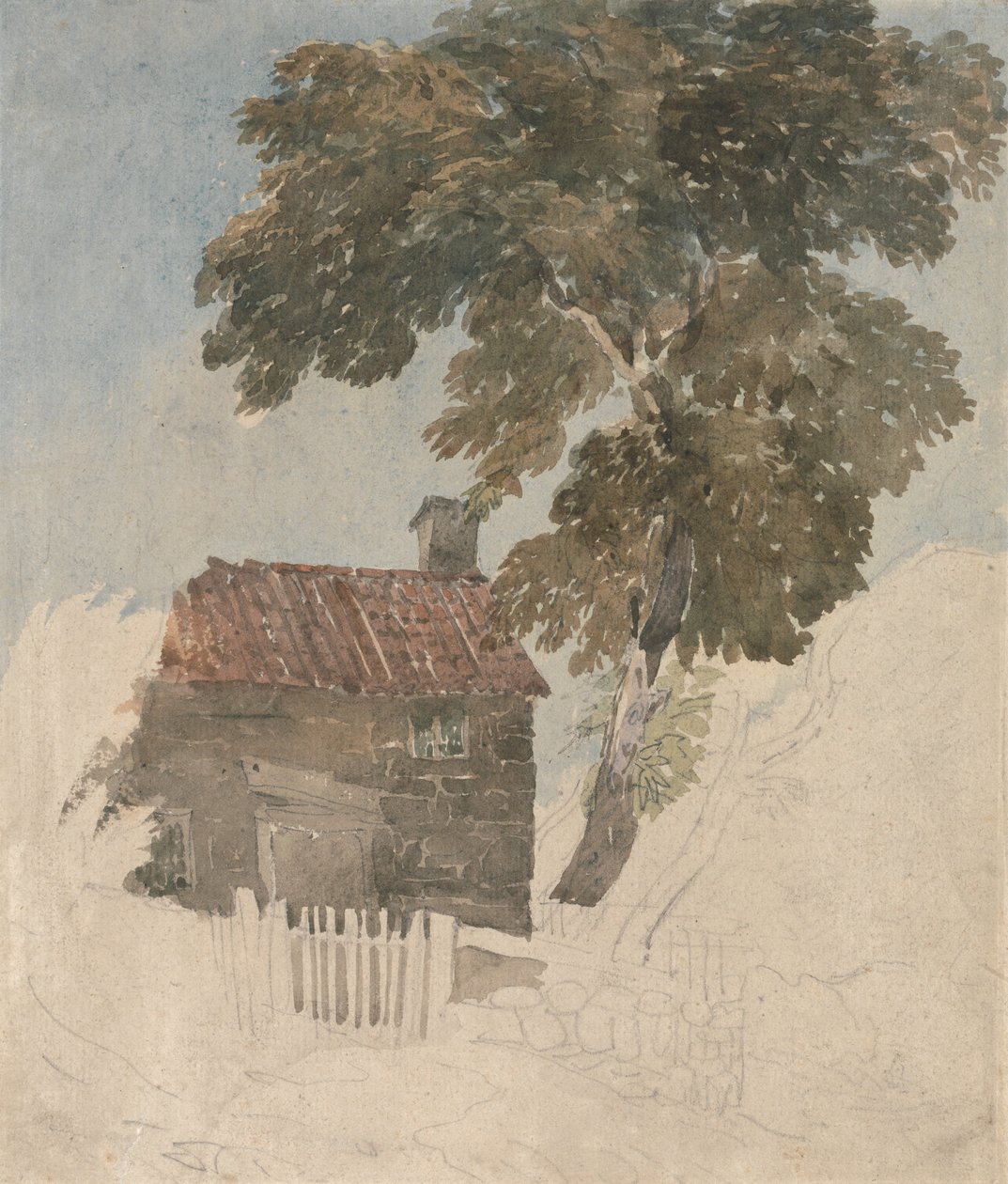 Domek i drzewa autorstwa David Cox