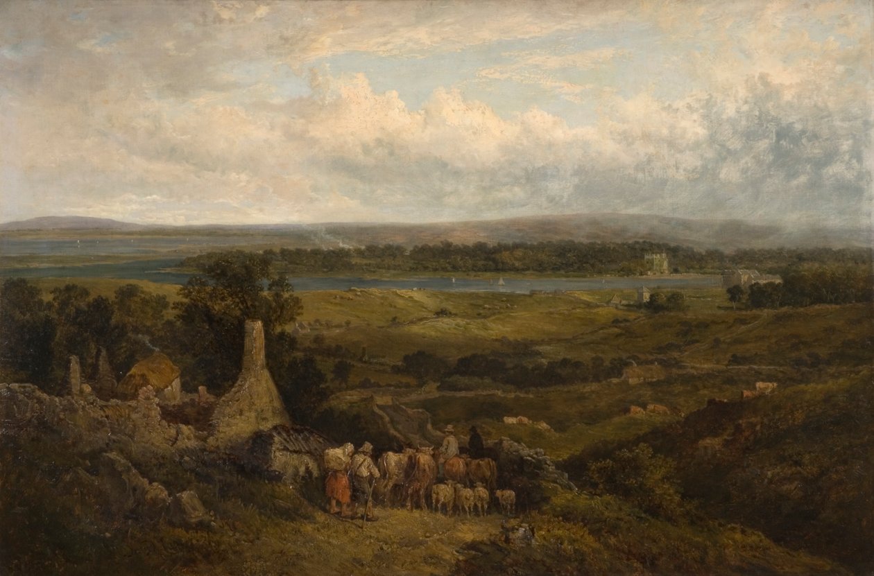 Zamek Menlough, Galway, Irlandia autorstwa David Cox