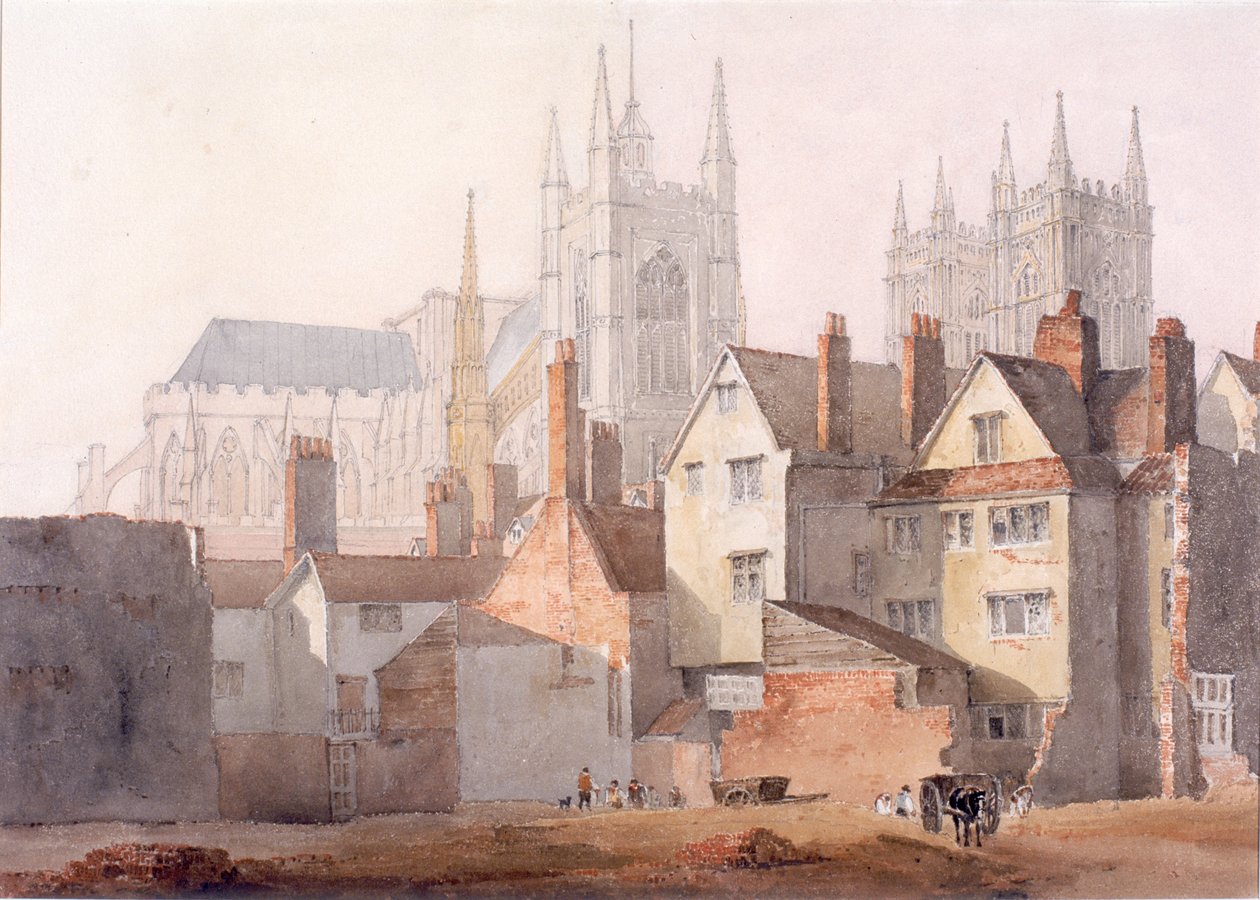 Old Westminster, 1811 (ołówek i wc na tkanym papierze) autorstwa David Cox
