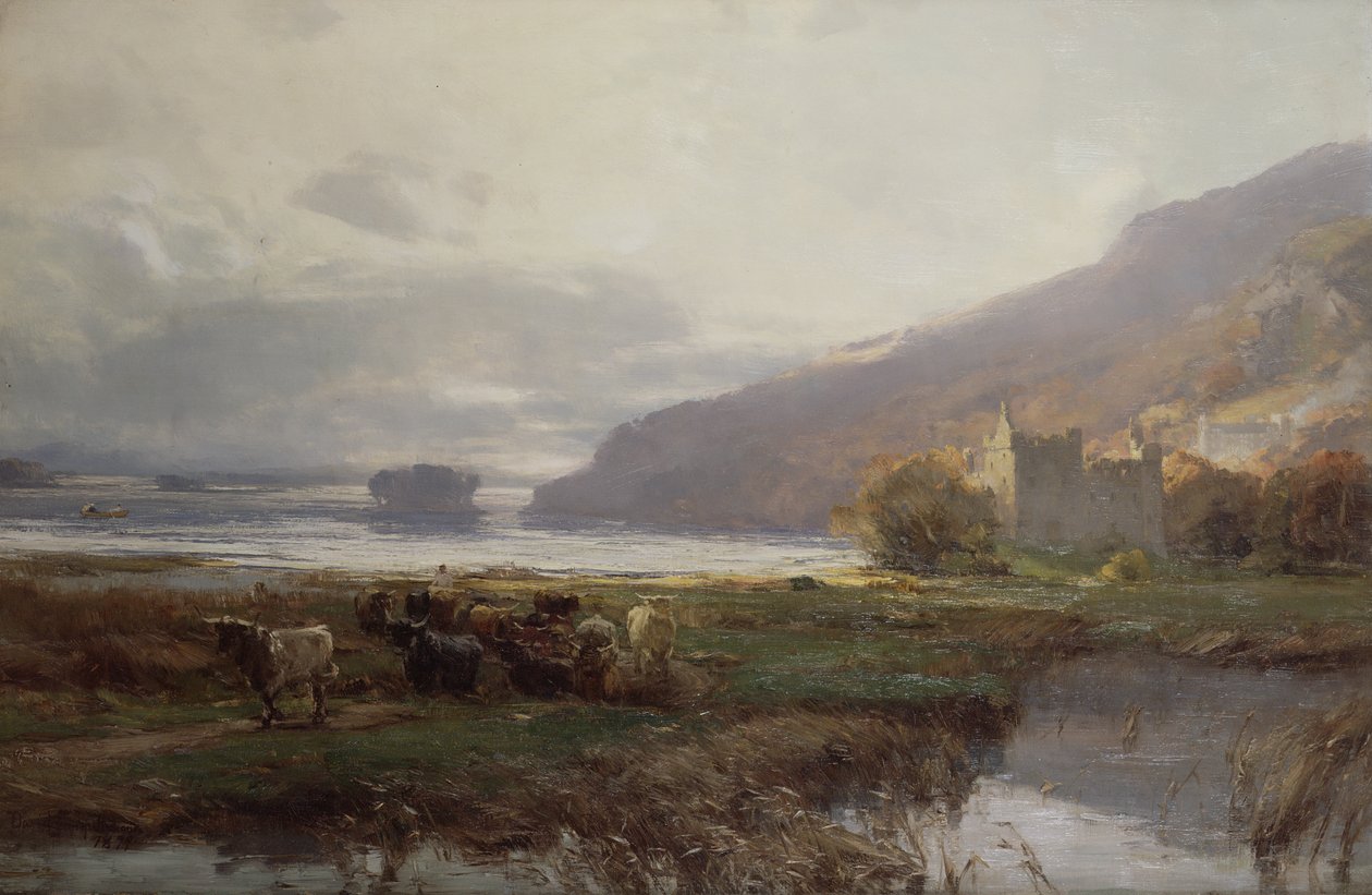 Zamek Kilchurn, Lock Awe, 1879 r. autorstwa David Farquharson