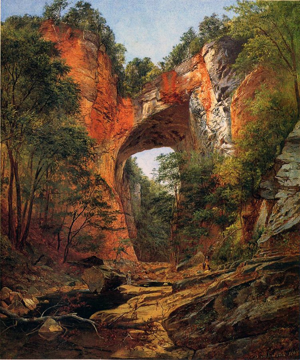 Naturalny most, Wirginia, 1860 autorstwa David Johnson