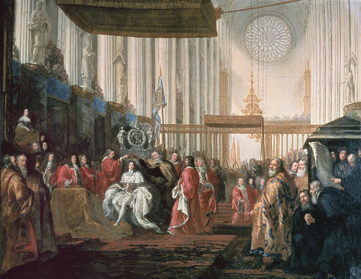 Koronacja Karola XI (1655-97) autorstwa David Klöcker Ehrenstrahl
