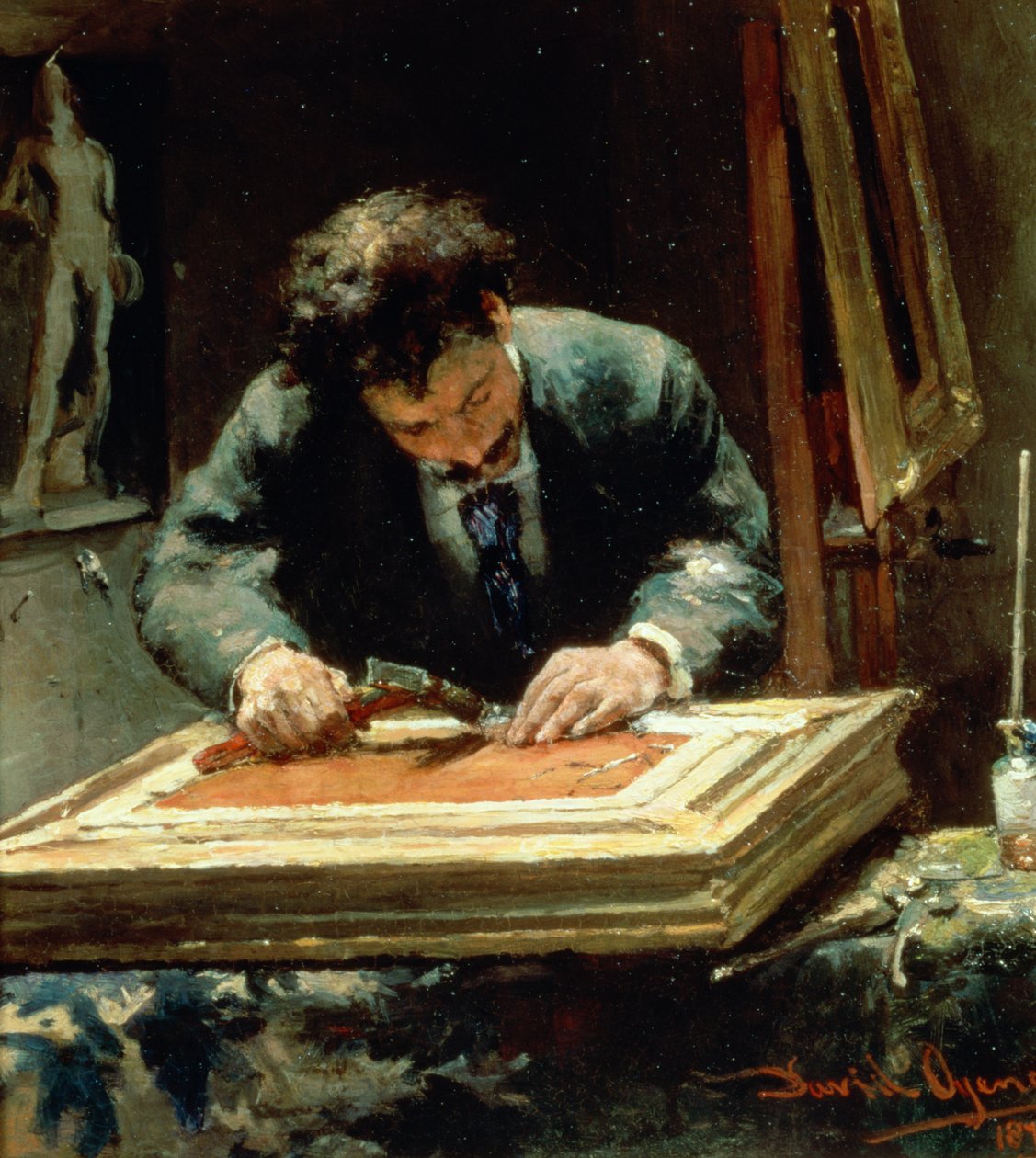 Oprawiacz obrazów, 1878 autorstwa David Oyens