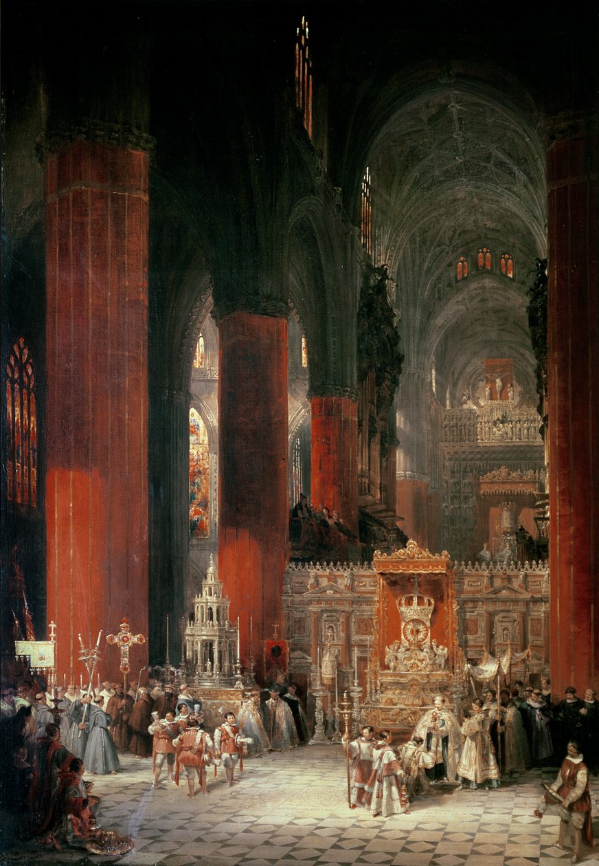 Procesja w katedrze w Sewilli, 1833 autorstwa David Roberts
