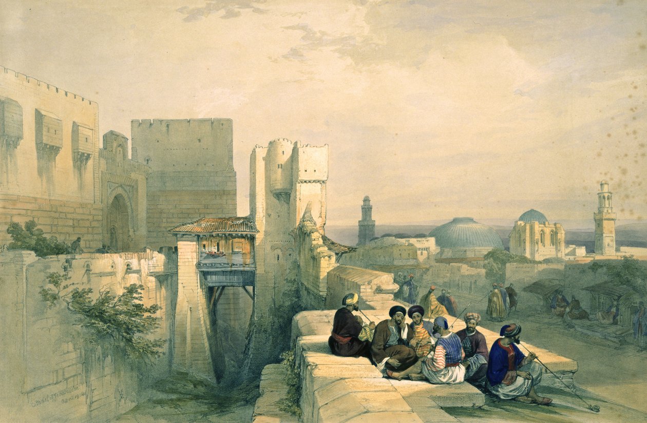 Cytadela Jerozolimska, 19 kwietnia 1841, tablica 24 z tomu I Ziemi Świętej, sztychowana przez Louisa Haghe (1806-1885) wyd. 1842 autorstwa David Roberts