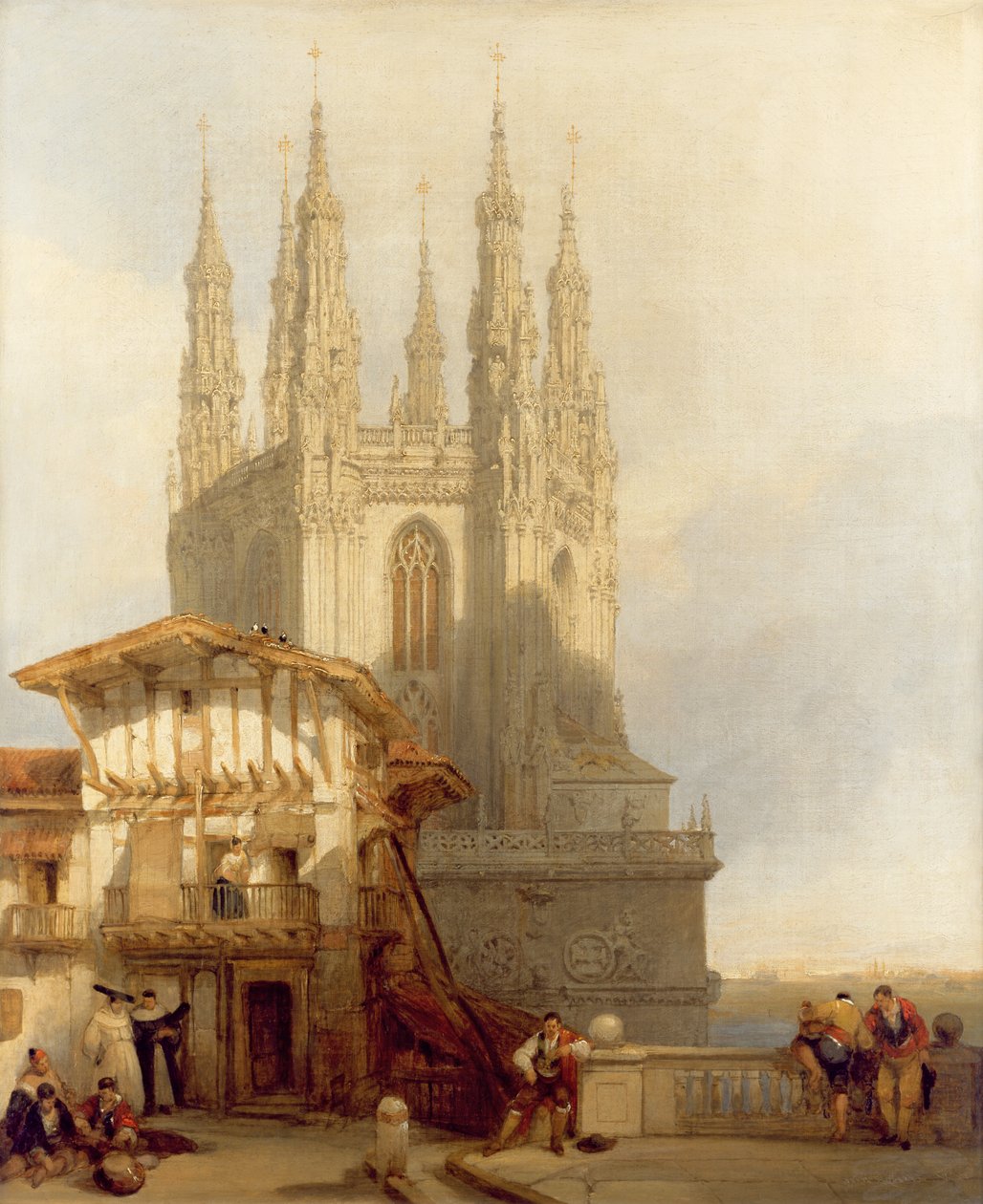 Wejście do północnego transeptu, katedra w Burgos, 1835 autorstwa David Roberts