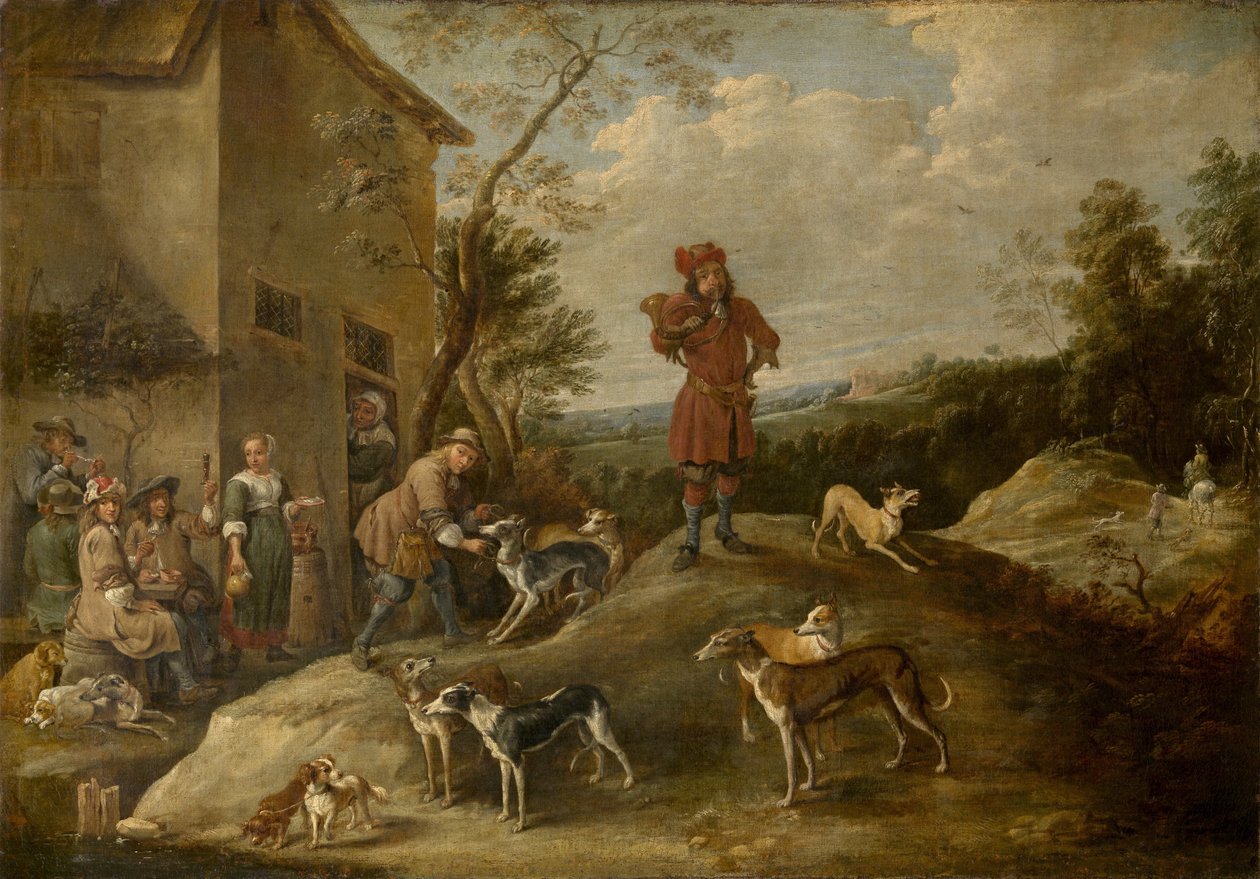 Odpoczywający myśliwi autorstwa David Teniers the Younger