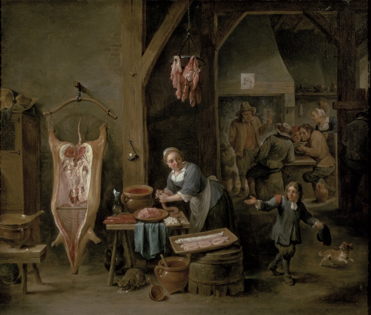 Wędliniarstwo, 1651 autorstwa David Teniers the Younger