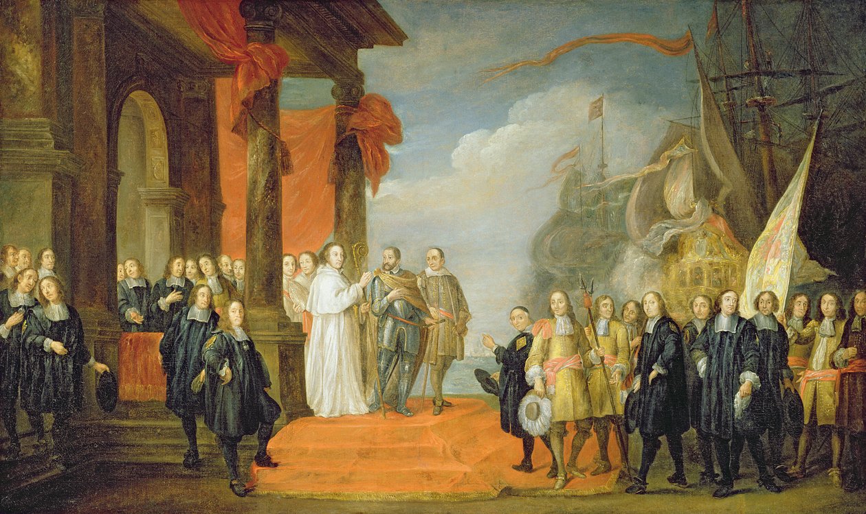 Karol V (1500-58) opuszcza miasto Dort autorstwa David Teniers the Elder