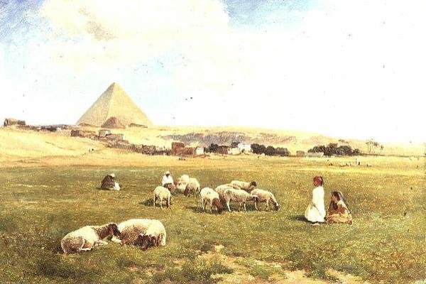 Stado arabskie w pobliżu Meny autorstwa David Bates