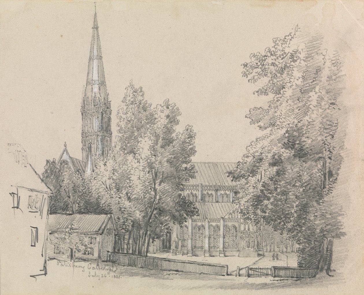 Widok katedry w Salisbury autorstwa David Charles Read