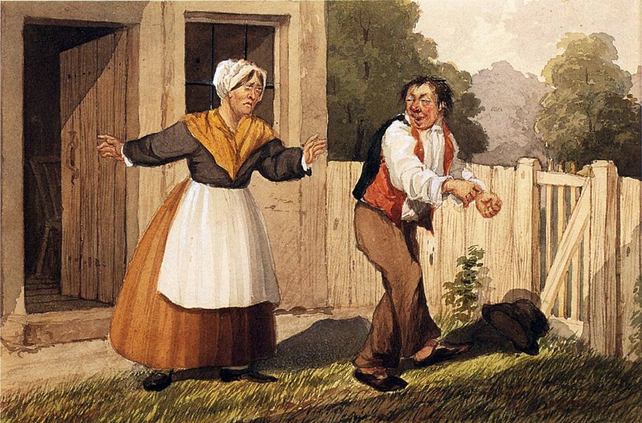Pijany mąż, ok. 1818 r. autorstwa David Claypoole Johnston