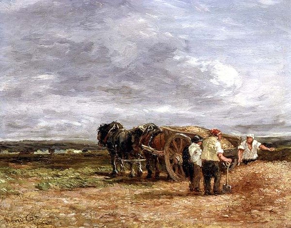 Carting Shingle (olej na panelu) autorstwa David Cox