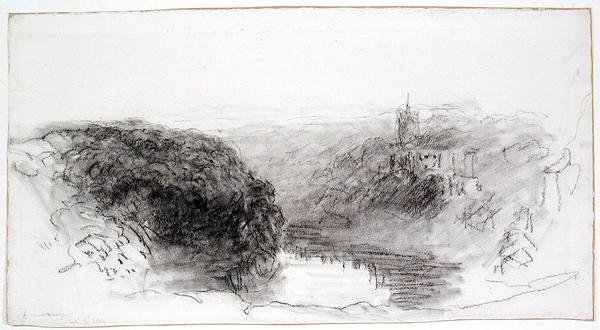 Knaresborough (węgiel na papierze) autorstwa David Cox