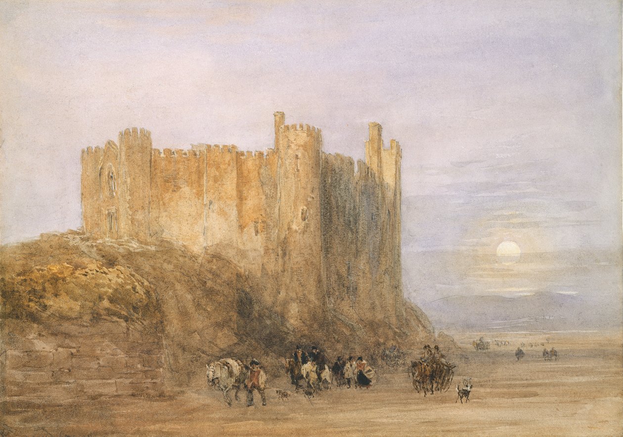 Zamek Laugharne, 1849 (wc na papierze) autorstwa David Cox
