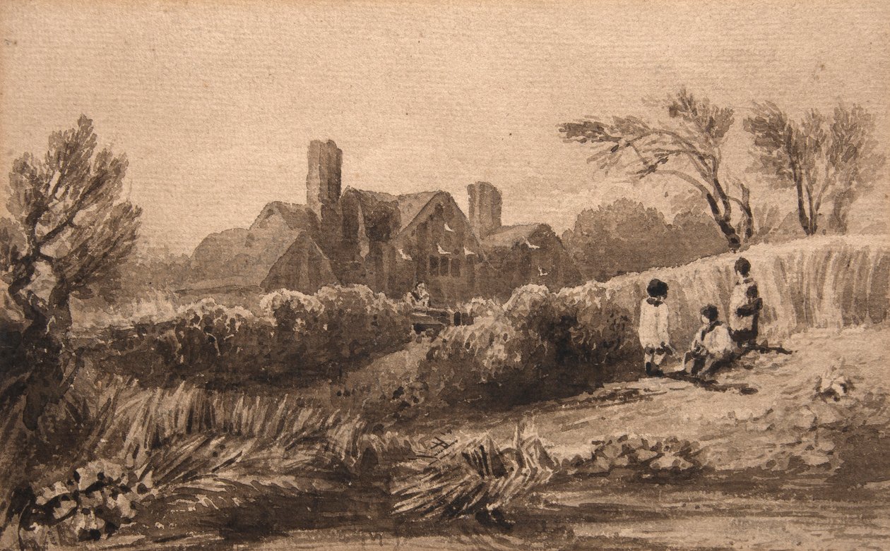 Farma Selly Hill (akwarela) autorstwa David Cox
