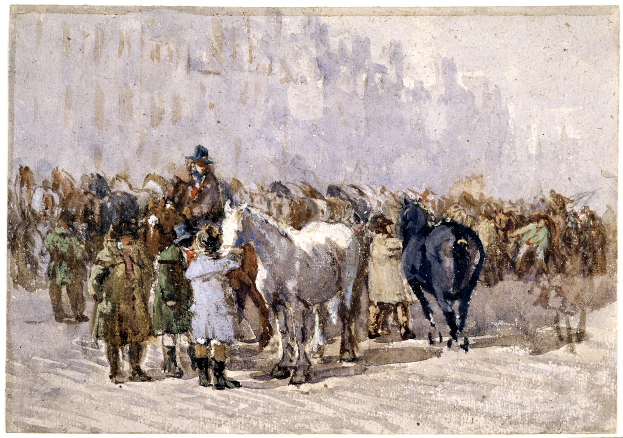 Targi konne w Birmingham, ok. 1841–49 autorstwa David Cox