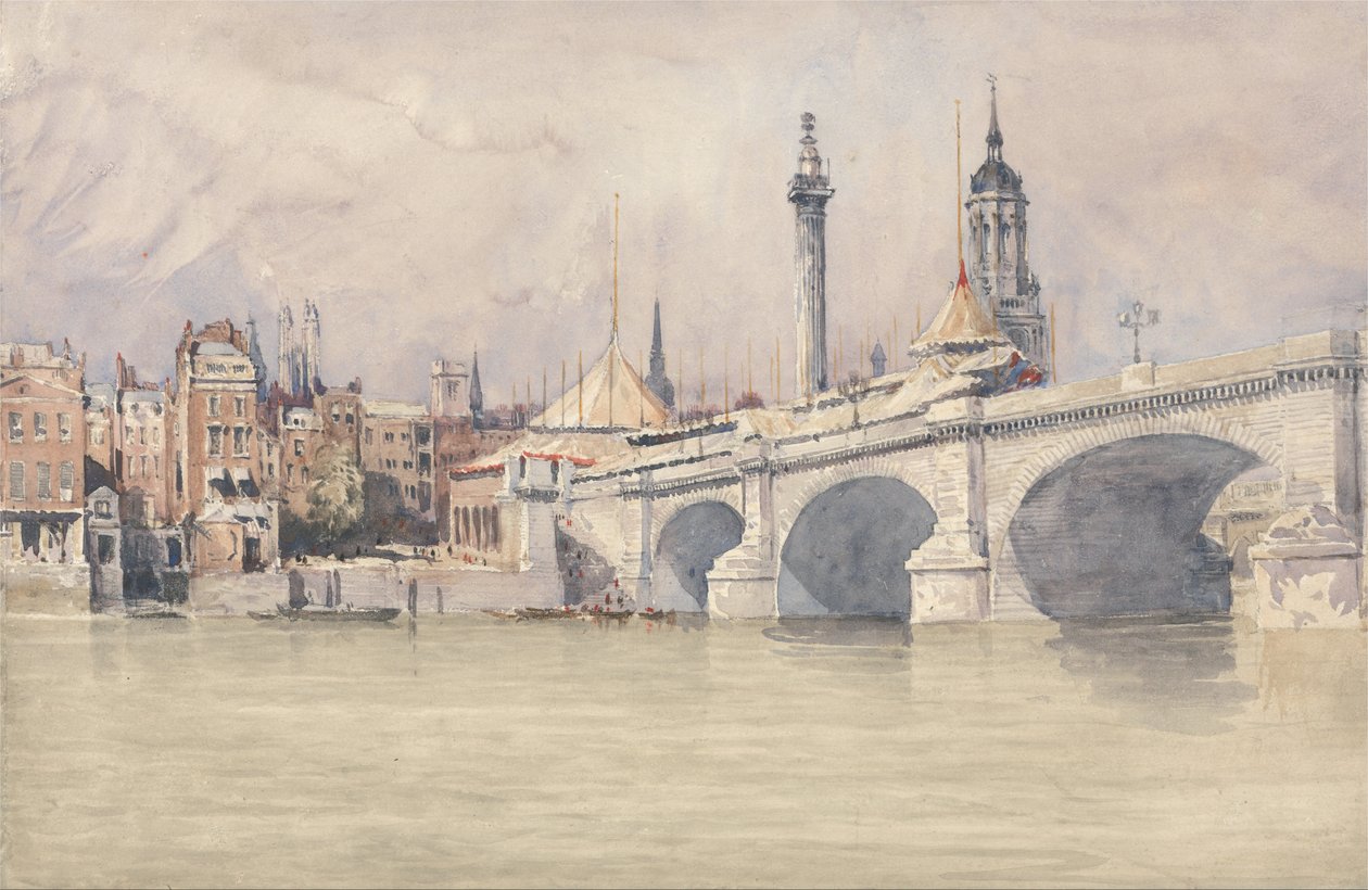 Otwarcie nowego mostu London Bridge autorstwa David Cox
