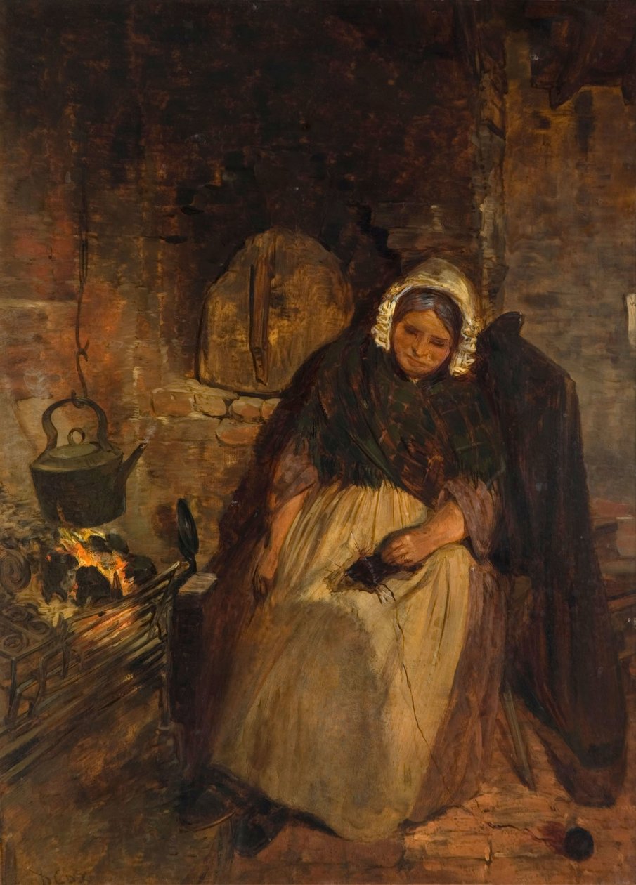 Stara śpiąca kobieta, 1859. autorstwa David Cox the elder