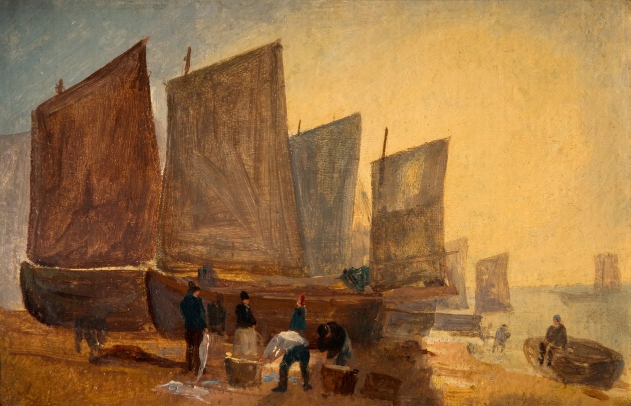 Łodzie rybackie, Hastings, 1813. autorstwa David Cox the elder