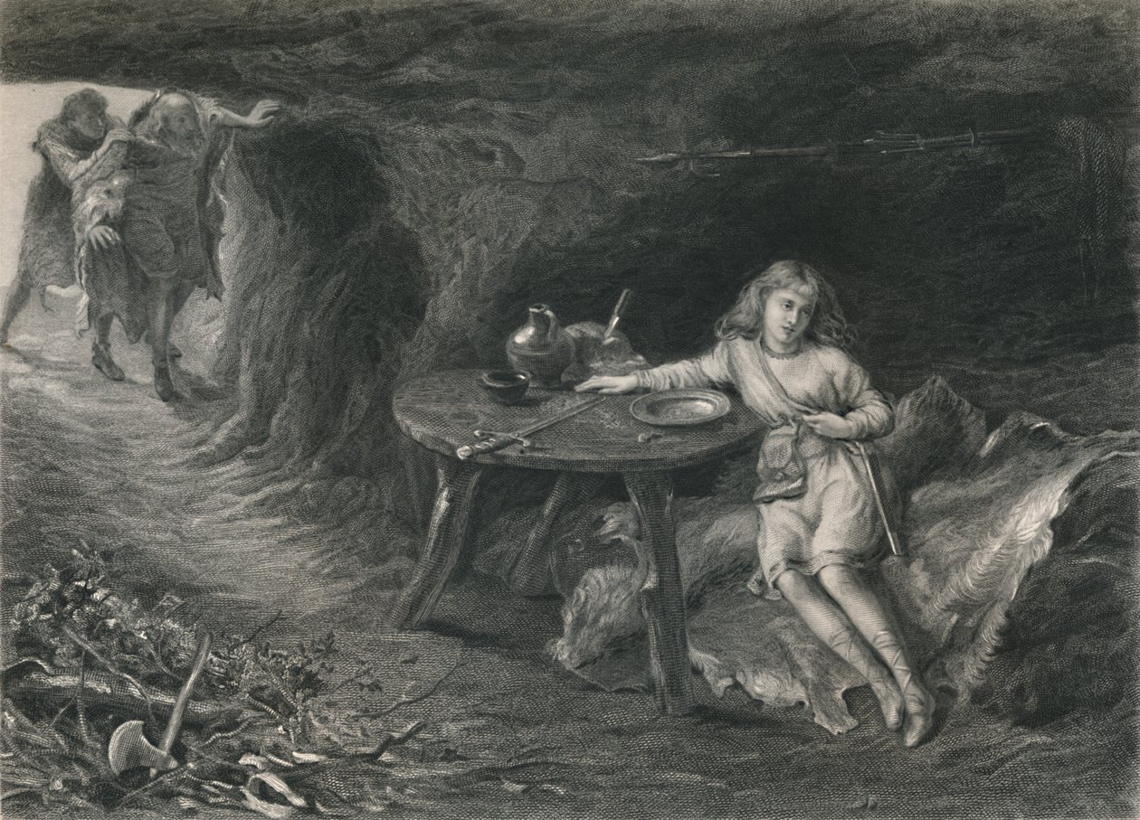 „Imogen w cymbelinie jaskini”, c1870 autorstwa David Desvachez